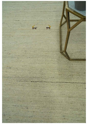 Solid Plain Beige and Charcoal Hand loom Multi size wool area Rug