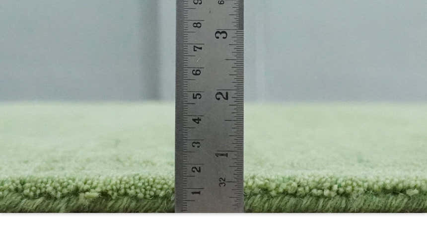 Custom Made solid Green Woolen Hand Tufted contemporary area Rug