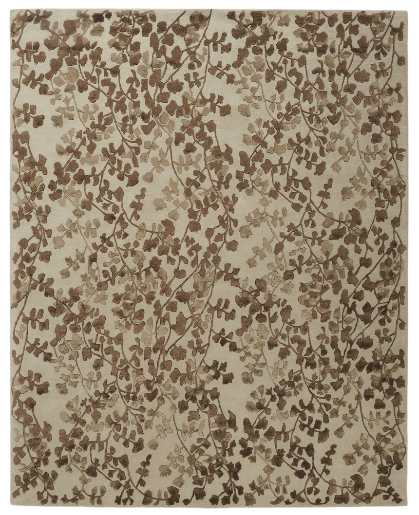 Feizy Bella Transitional Floral & Botanical - Ivory/Taupe/Brown Area Rug - Clearance