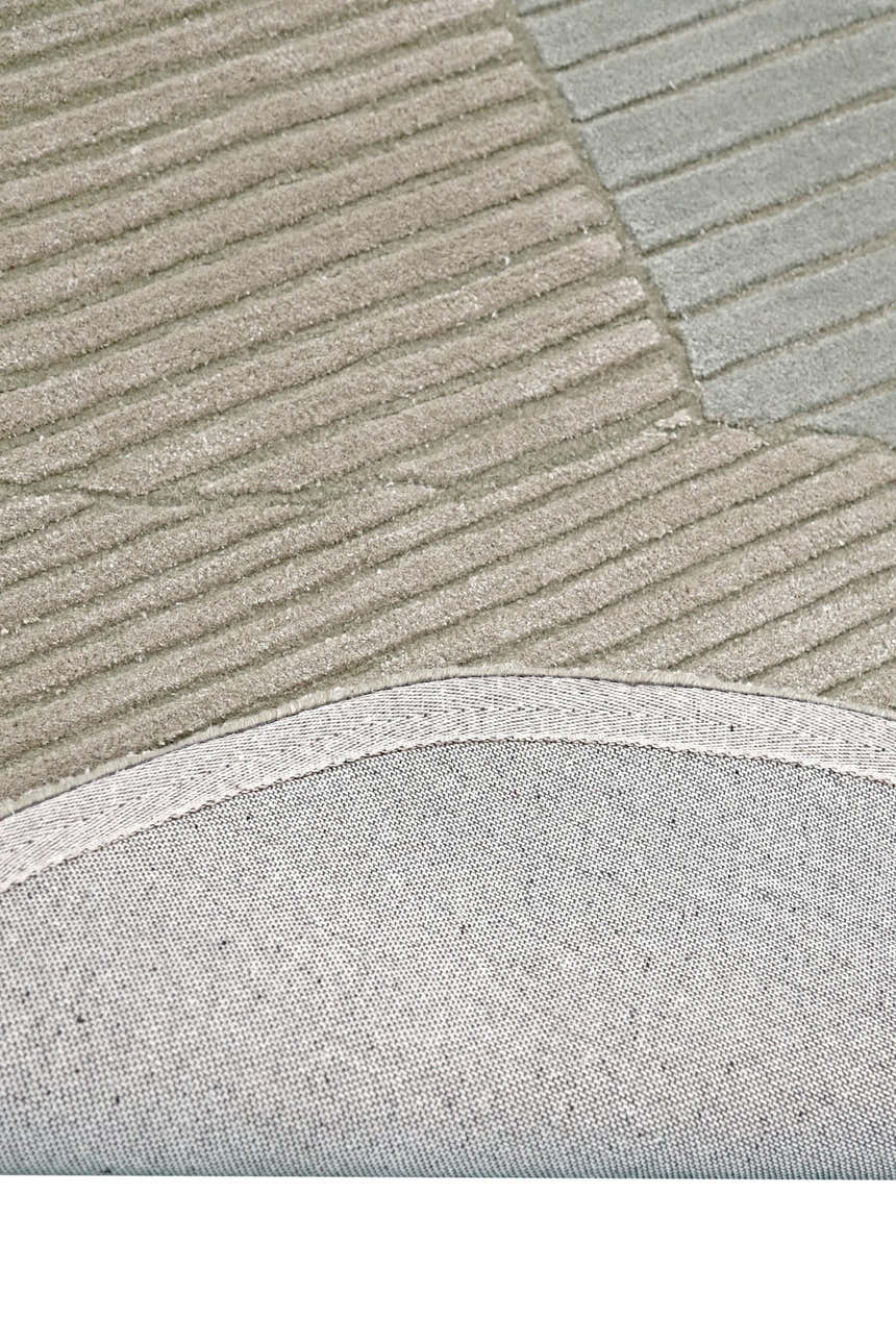 Stone Modern Ripple Beige And Gray Hand Tufted 5x7 Wool Rug