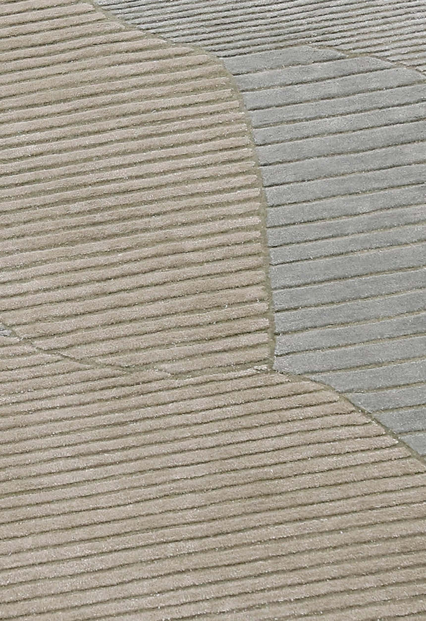 Stone Modern Ripple Beige And Gray Hand Tufted 5x7 Wool Rug