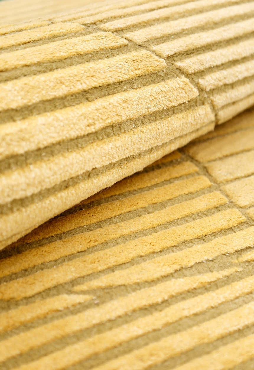 Stone Modern Style Yellow Hand Tufted 5x7 Wool Area Rug