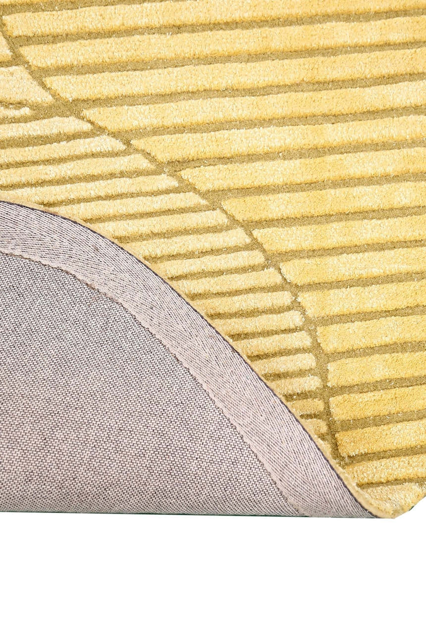 Stone Modern Style Yellow Hand Tufted 5x7 Wool Area Rug