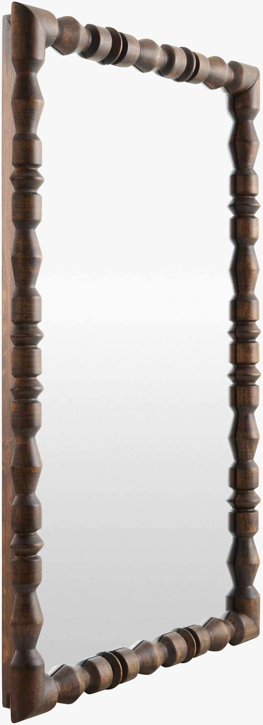 Wehai Dark Brown Wood Mirror