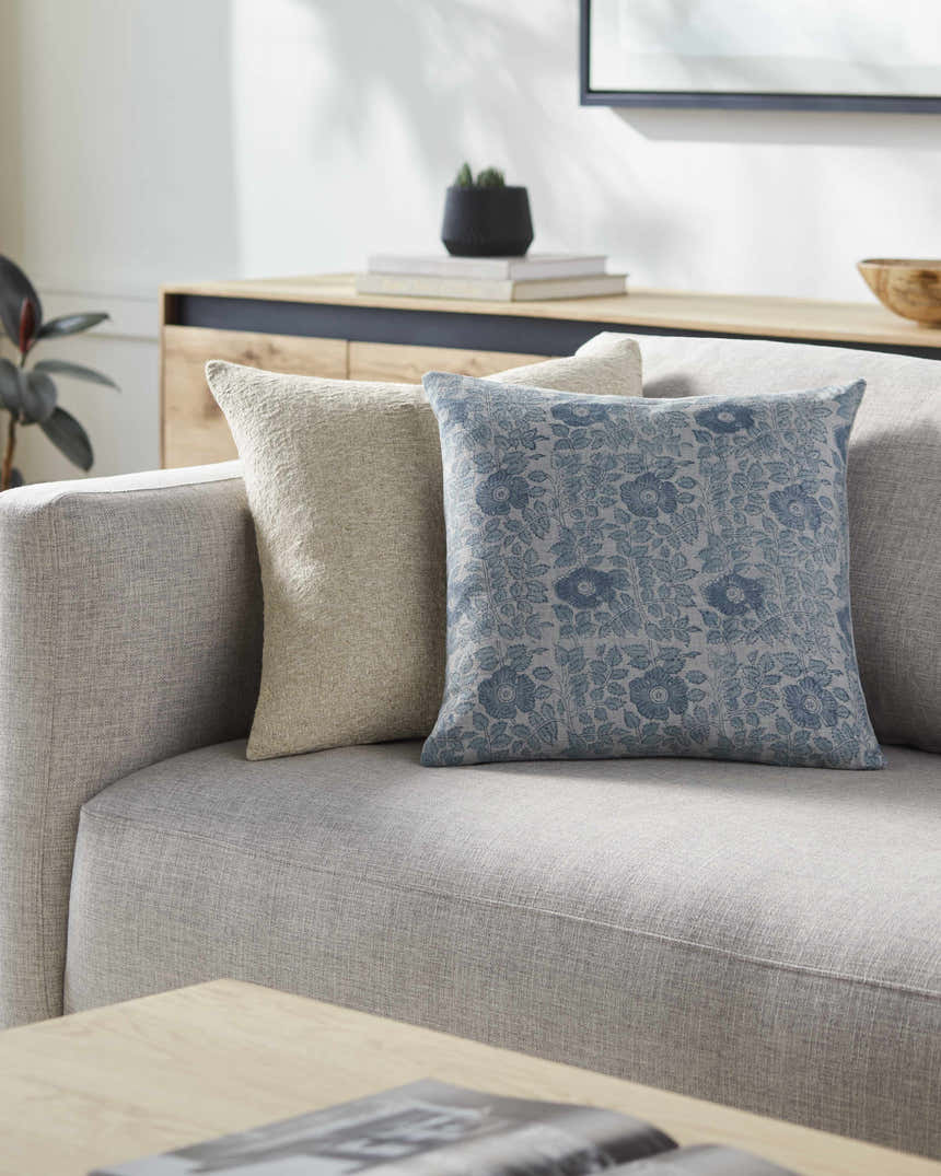 Simba Slate Blue Throw Pillow