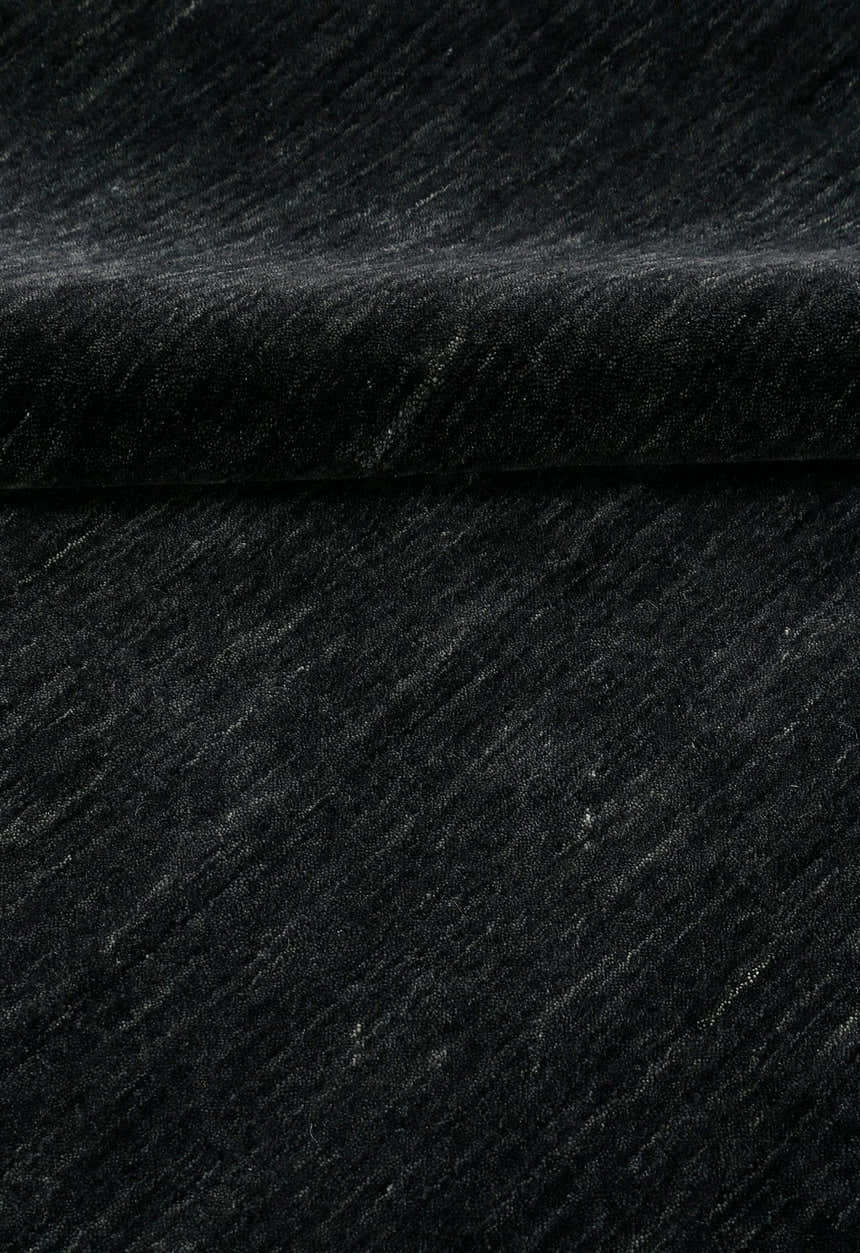 Terrain Hand Loomed Modern Charcoal Solid Design Wool Area Rug