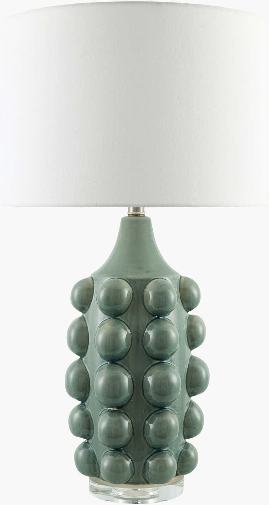 Dark Gray Modern Table Lamp with linen details for bedside or console tables