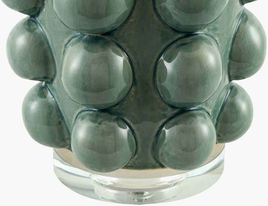 Dark Gray Modern Table Lamp with linen details for bedside or console tables