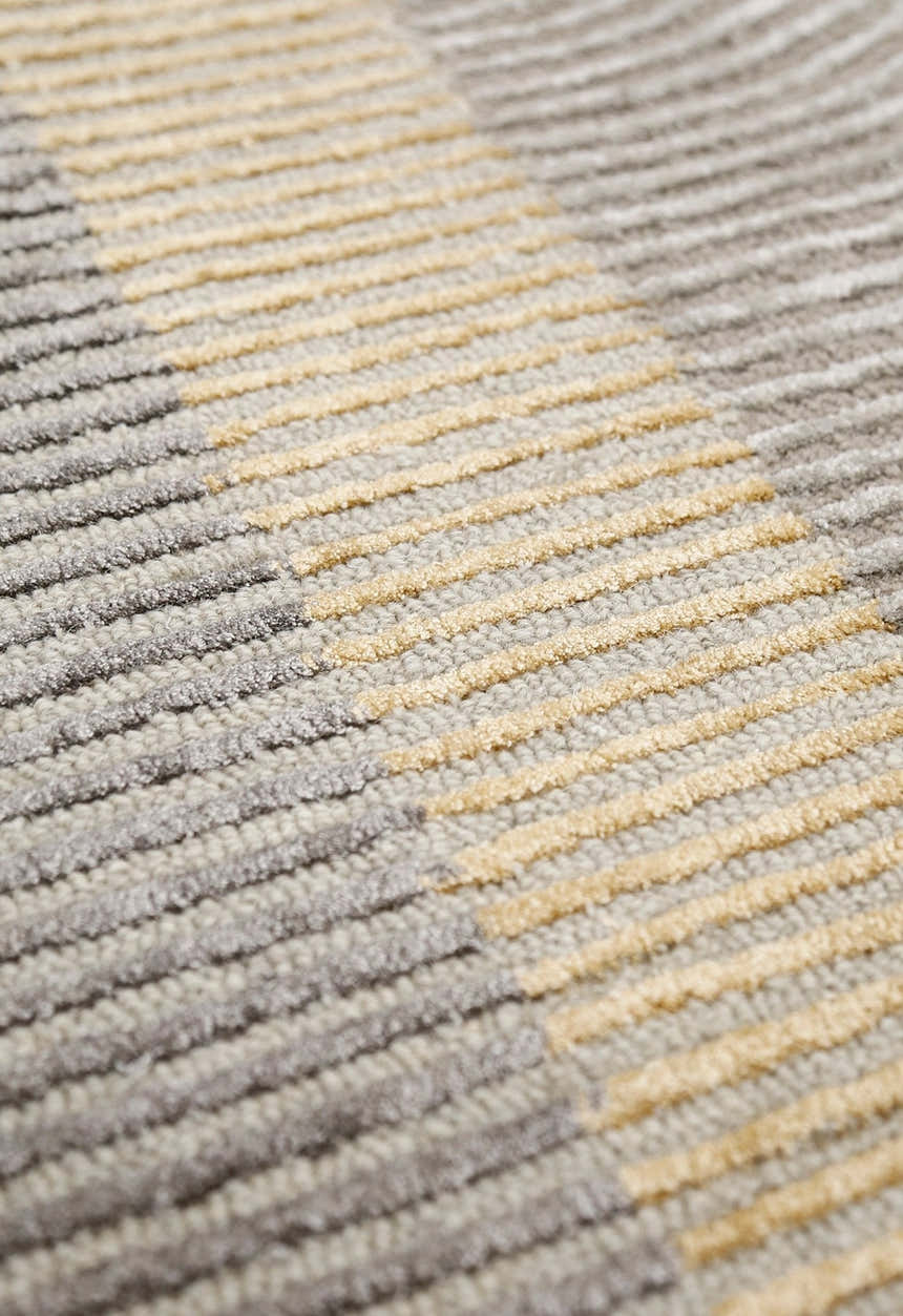 Ticktack Modern Ripple Gray Hand Tufted Wool Area Rug