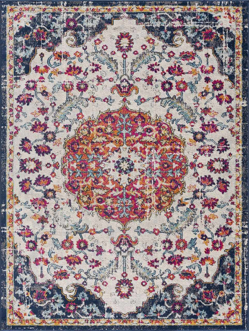 Tigril Blue & Orange 2304 Area Rug - Clearance