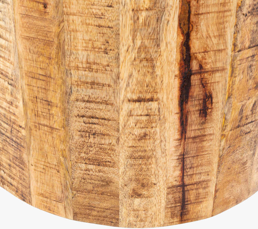 Bungsuan Natural Wood End Table with wheels