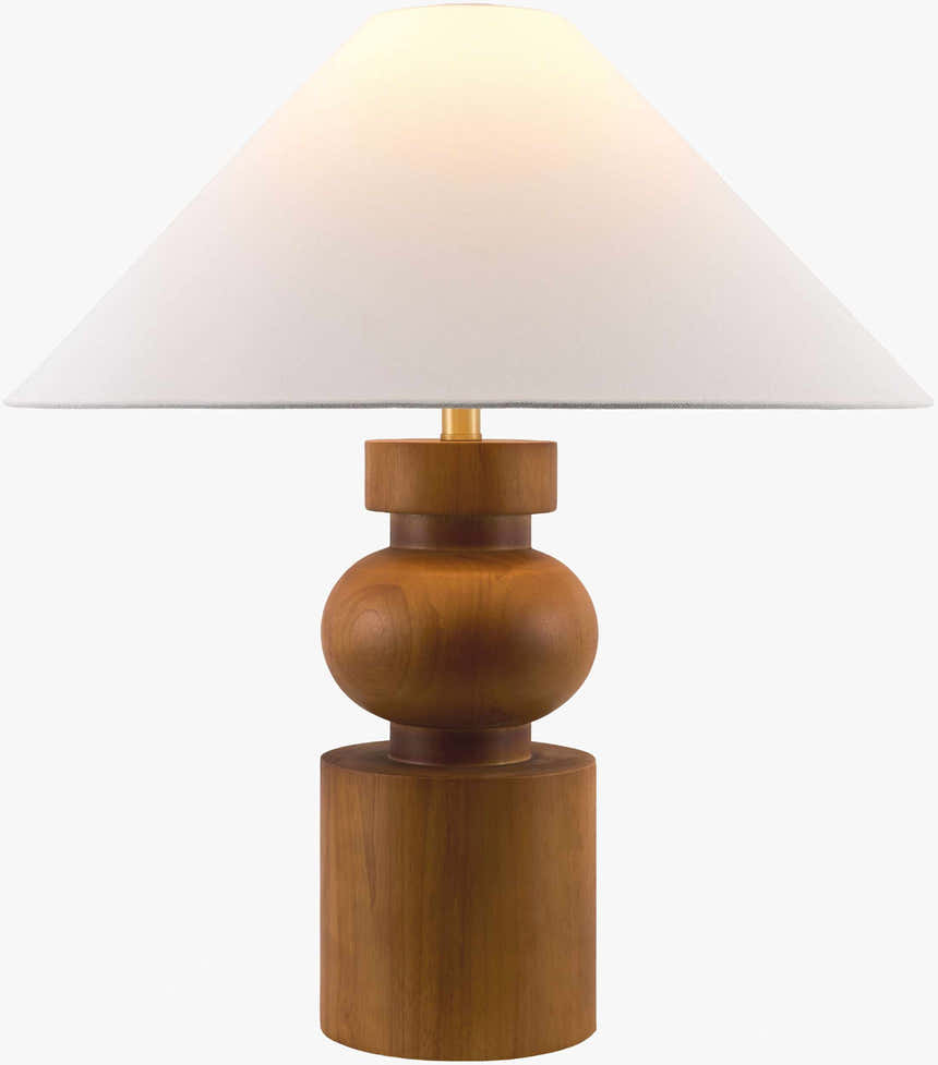 Orange Modern Table Lamp with linen details for bedside or console tables