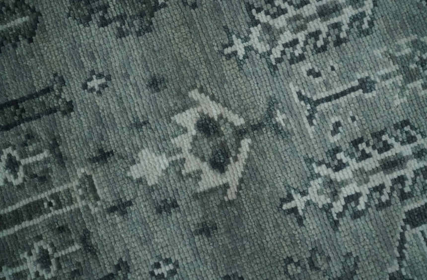 Tree of life Gray, Charcoal and Ivory Hand knotted Traditional Floral Multi Size wool Area Rug