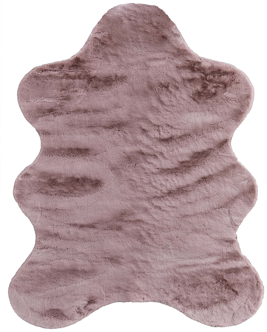 Close-up of a Feizy Luxe Velour Modern Solid Pink Area Rug, showing its soft texture and unique custom shape. Design-Custom