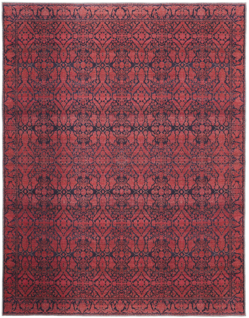 Feizy Voss Transitional Trellis & Lattice - Red/Black Area Rug