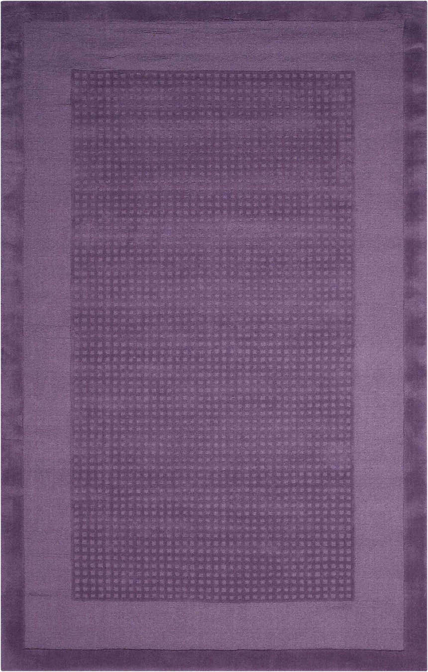 Close-up of the Nourison Westport Purple area rug, featuring a subtle checkered pattern and solid border.