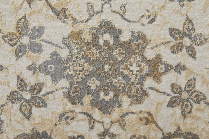 Feizy Celene Traditional Bordered - Ivory/Tan/Gray Area Rug