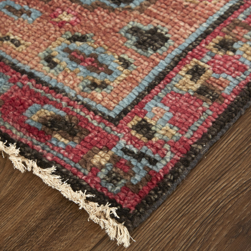 Feizy Piraj Traditional Bordered - Red/Orange/Blue Area Rug - Clearance