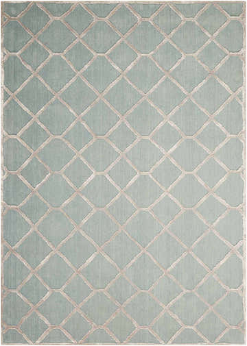 Close-up of the Nourison Vita Sage Indoor Area Rug, featuring a geometric diamond pattern in muted sage and charcoal.