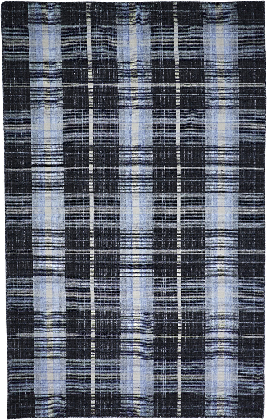 Feizy Crosby Transitional Plaid - Black/Blue/White Area Rug - Clearance