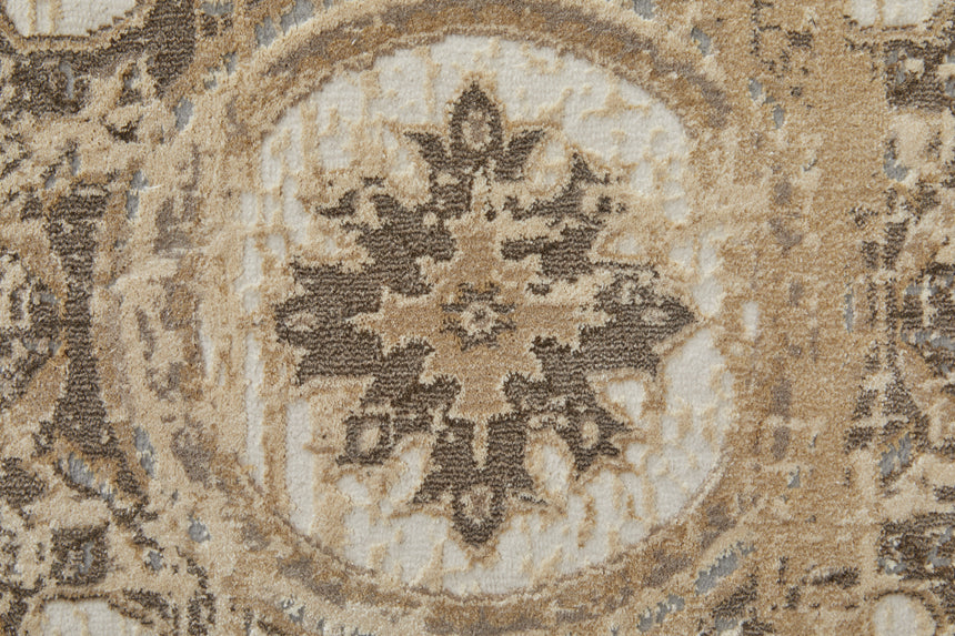 Feizy Celene Traditional Bordered - Tan/Brown/Gray Area Rug