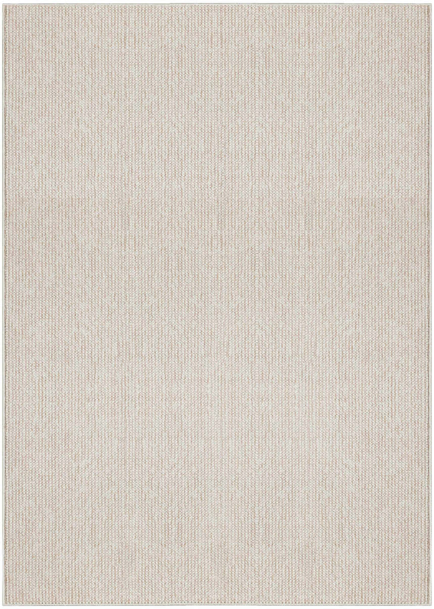 Close-up of the Nourison Natural Texture Ivory Beige Farmhouse Area Rug, showing the weave and subtle chestnut color variations.