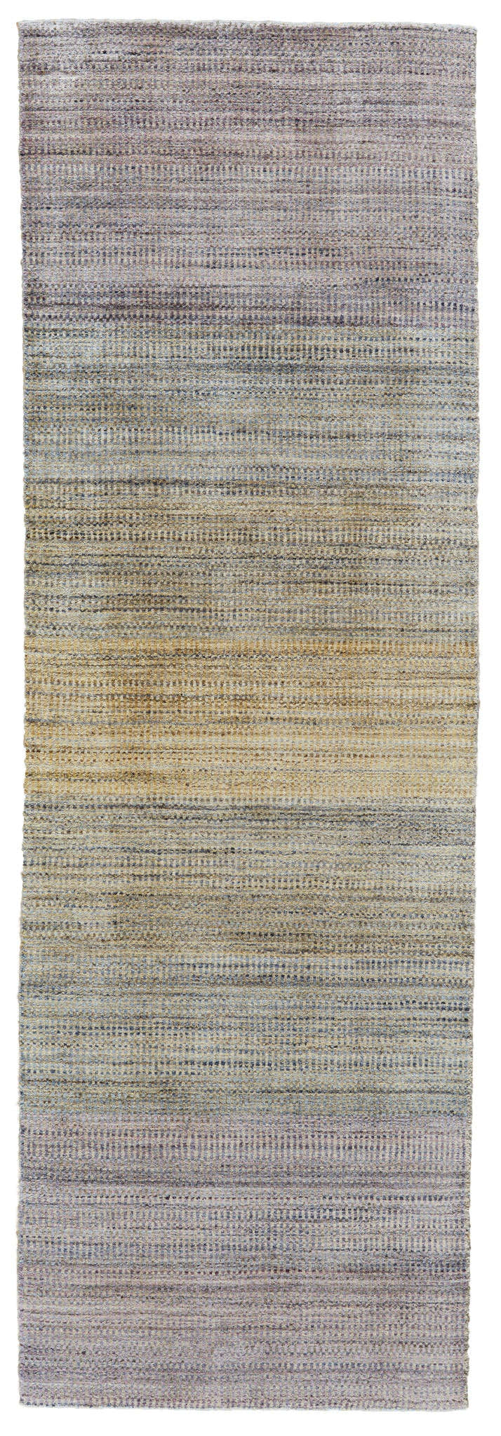 Feizy Milan Modern Gradient Area Rug in blue, purple, and tan. Hand woven wool and viscose rug. Design-Runner
