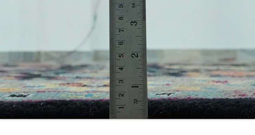 Vibrant Colorful Black, Beige, Purple and Blue Hand Knotted Traditional Oushak Custom Made wool Area Rug