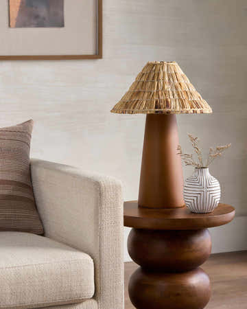 Warm Orange Traditional Table Lamp for bedside or console tables