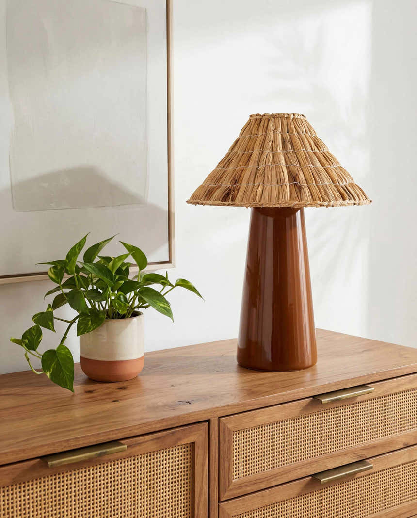 Bright Orange Traditional Table Lamp for bedside or console tables