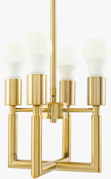 White Traditional Chandelier with linen details for dining or living rooms