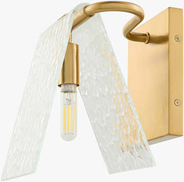 Deep Light Gray Modern Wall Sconce with glass details for hallway or bedroom lighting