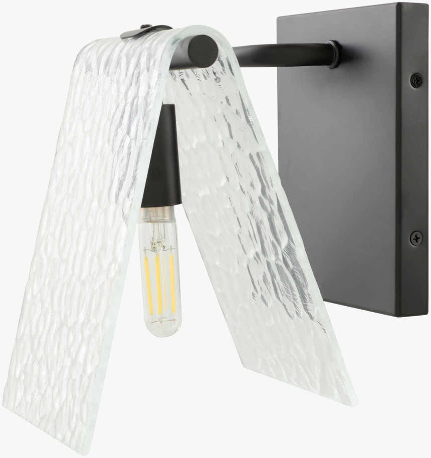 Deep White Modern Wall Sconce with glass details for hallway or bedroom lighting