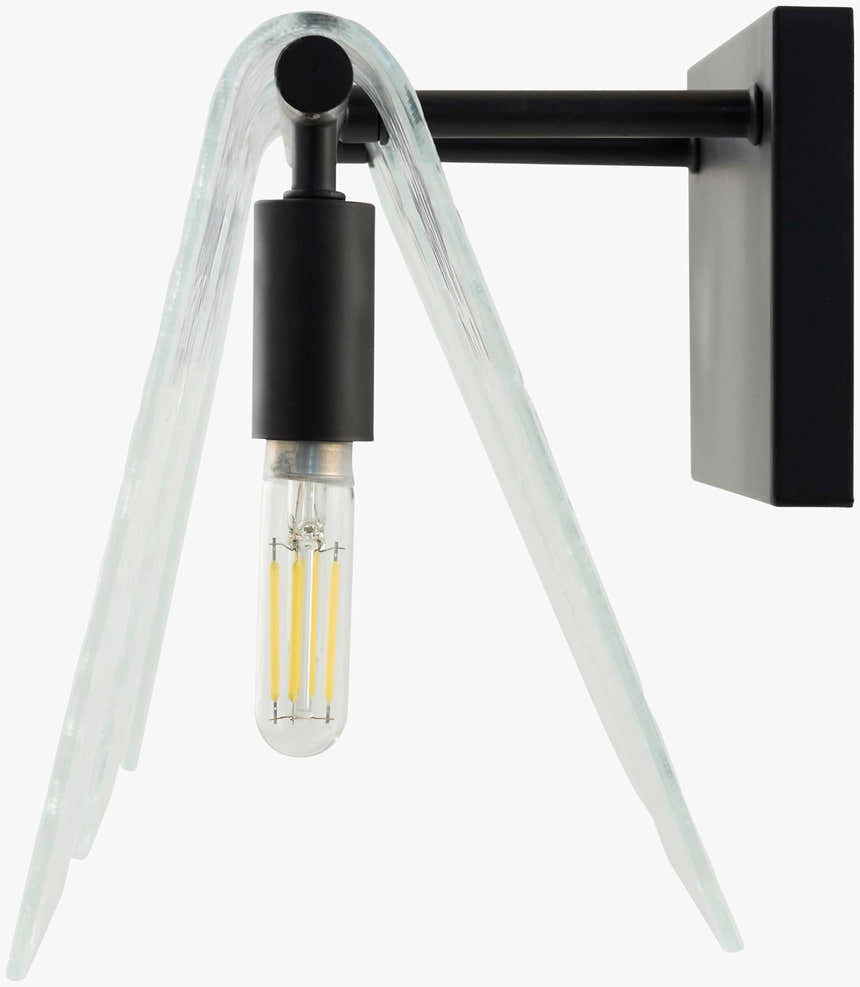 Rich White Modern Wall Sconce with glass details for hallway or bedroom lighting