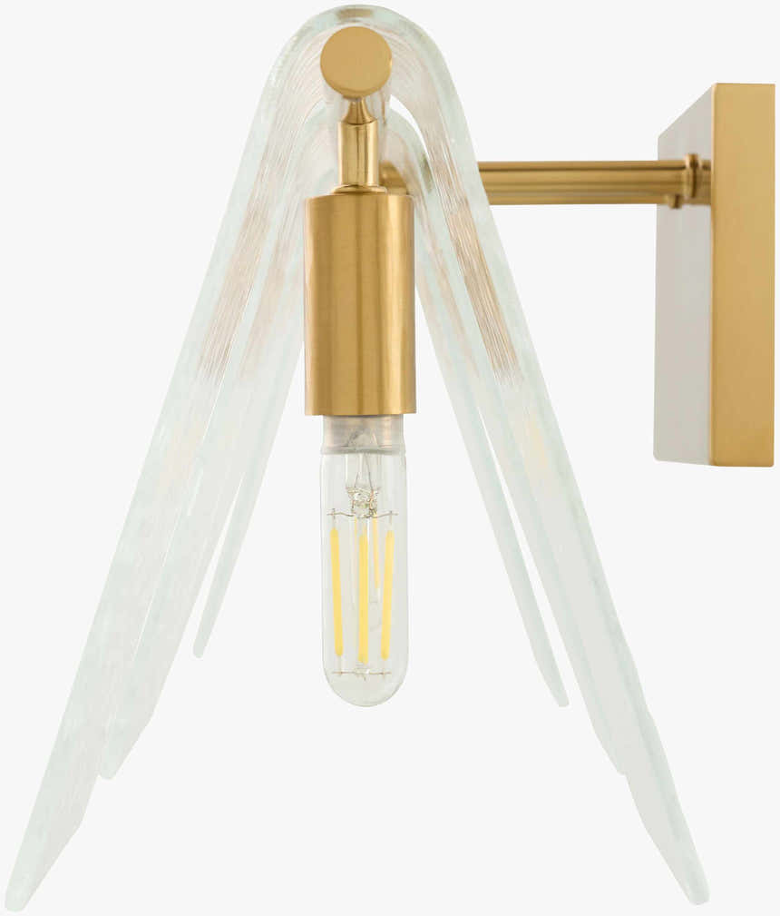 Soft Light Gray Modern Wall Sconce with glass details for hallway or bedroom lighting