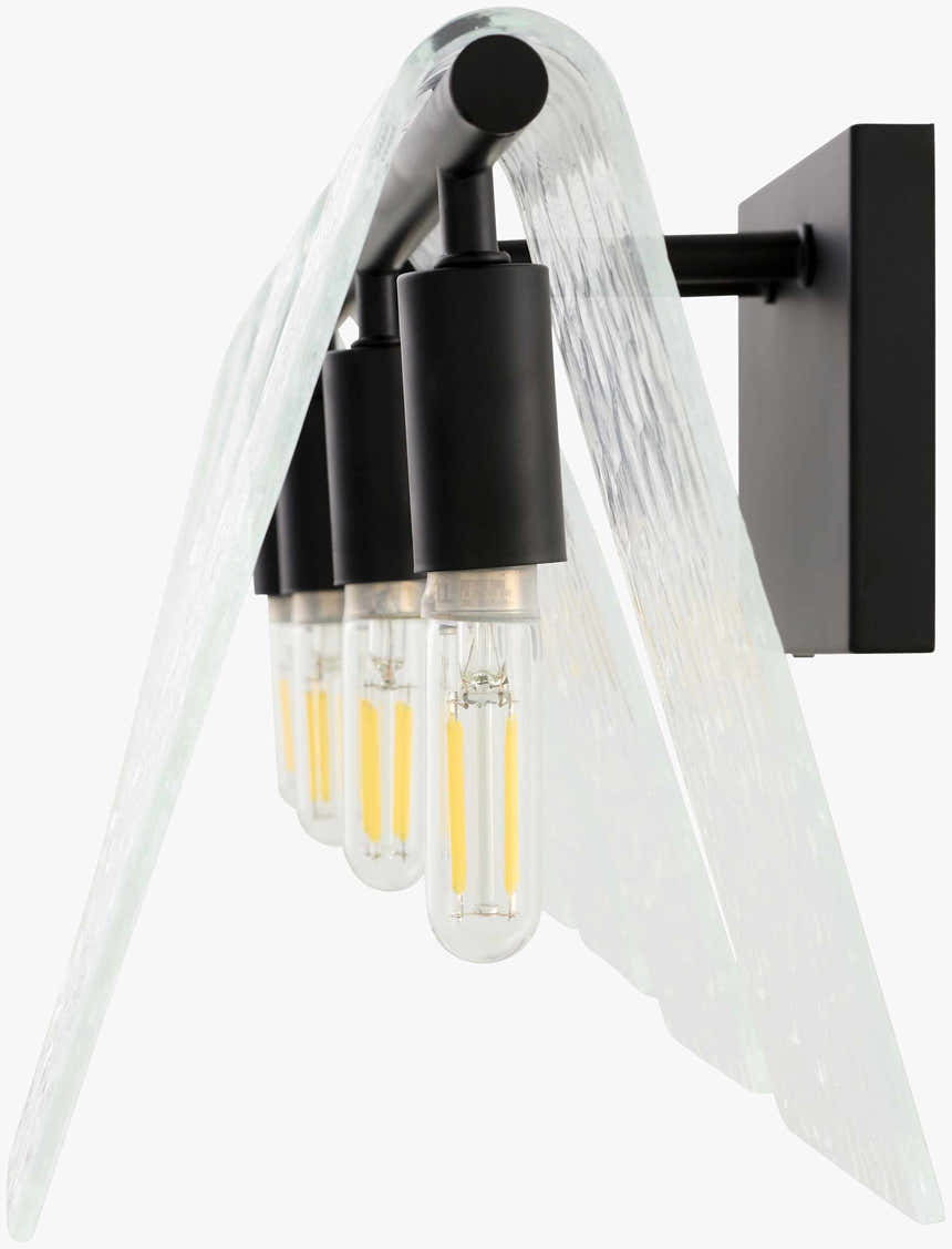 Rich Light Gray Modern Wall Sconce with glass details for hallway or bedroom lighting
