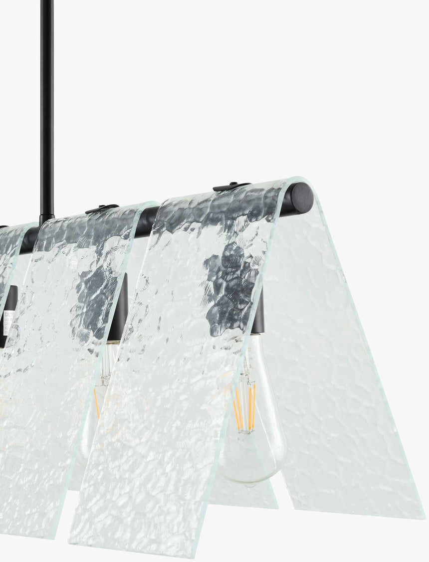 Rich White Modern Chandelier with glass details for dining or living rooms