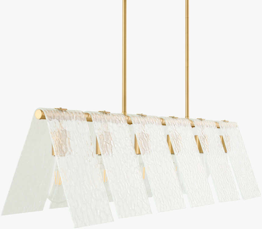 Rich Tan Modern Chandelier with glass details for dining or living rooms
