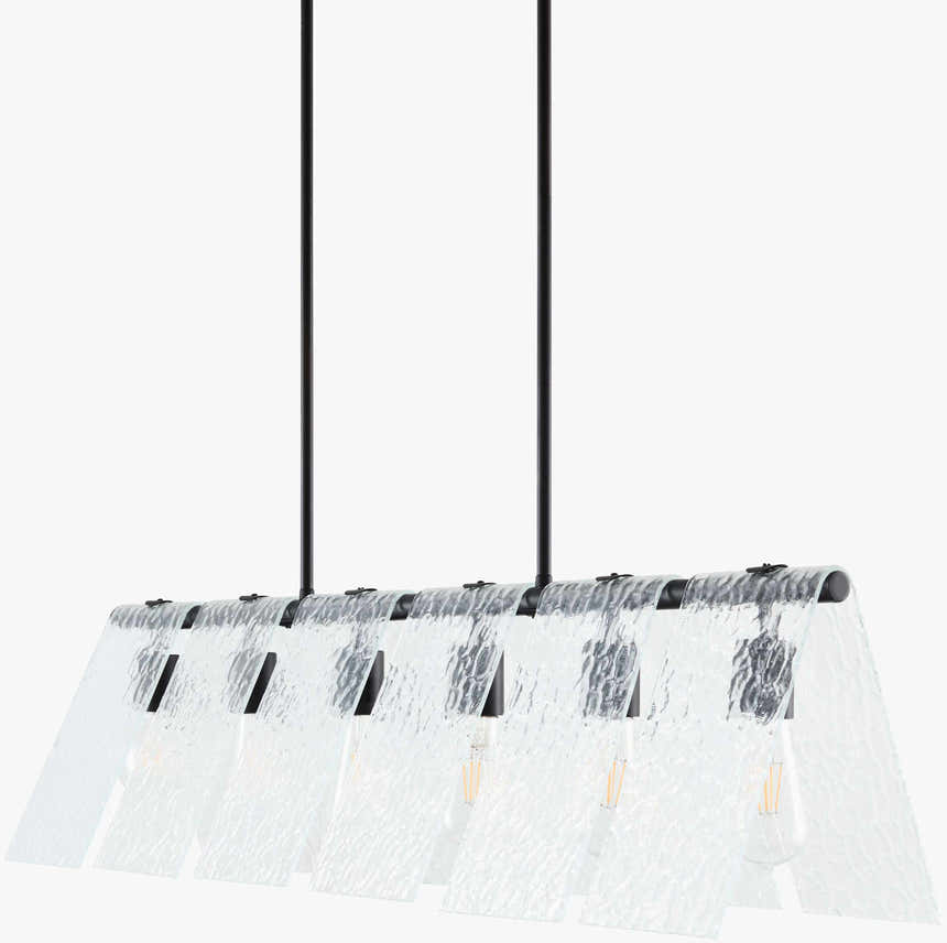 Soft White Modern Chandelier with glass details for dining or living rooms