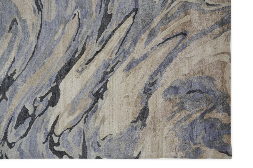 Feizy Dryden Transitional Abstract - Blue/Gray/Taupe Area Rug