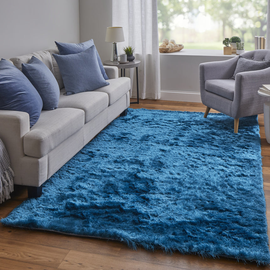 Feizy Indochine Modern Solid - Blue Area Rug