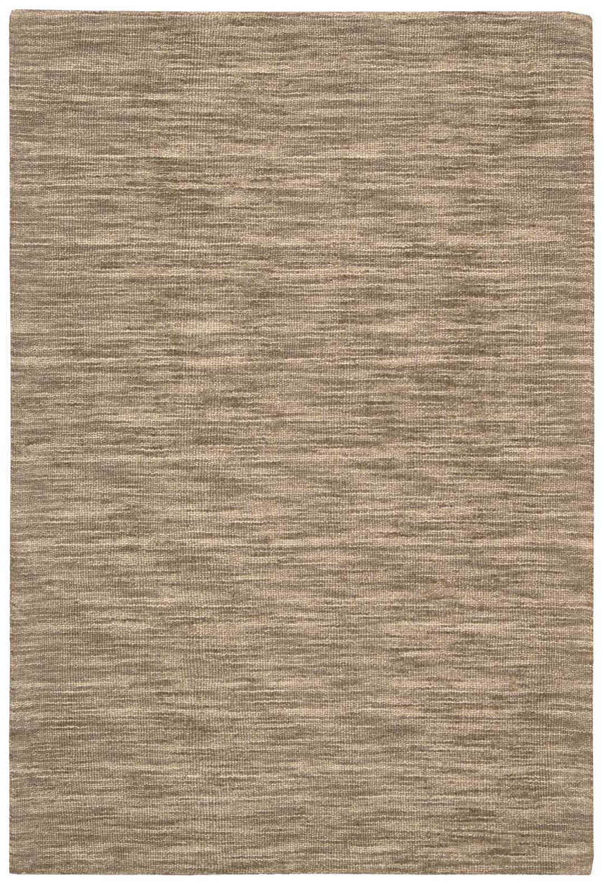 Close-up of the Waverly Grand Suite Stone rug. Handmade wool rug in sandstone with subtle horizontal striations.