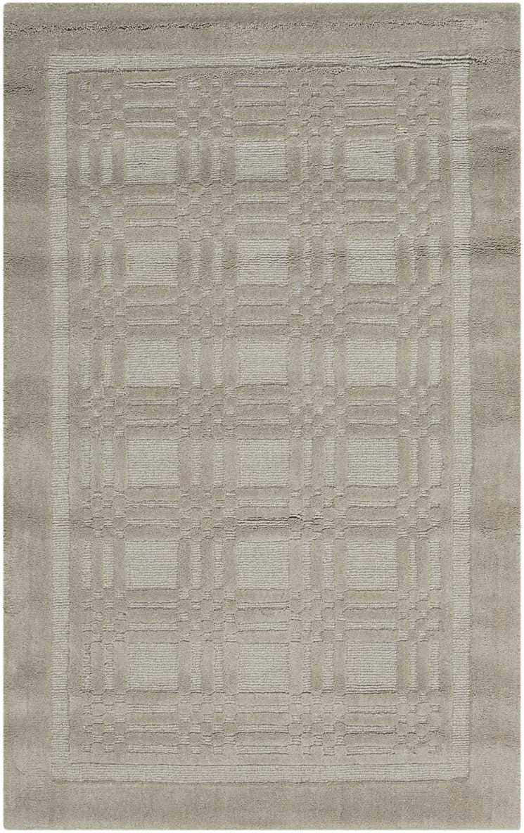 Close-up of the handmade Nourison Westport Grey rug, featuring a subtle geometric pattern and border detail.