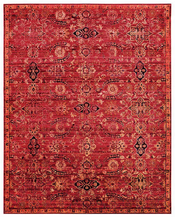 Detailed Nourison Timeless Red Persian Area Rug. Features floral motifs and classic Persian design.