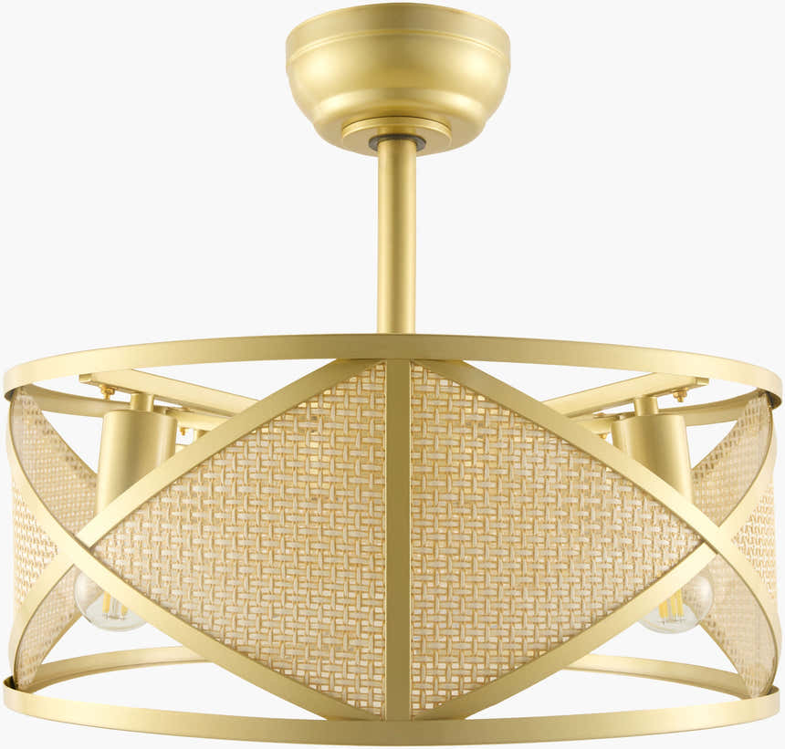 Tan Coastal Chandelier with rattan details for dining or living rooms