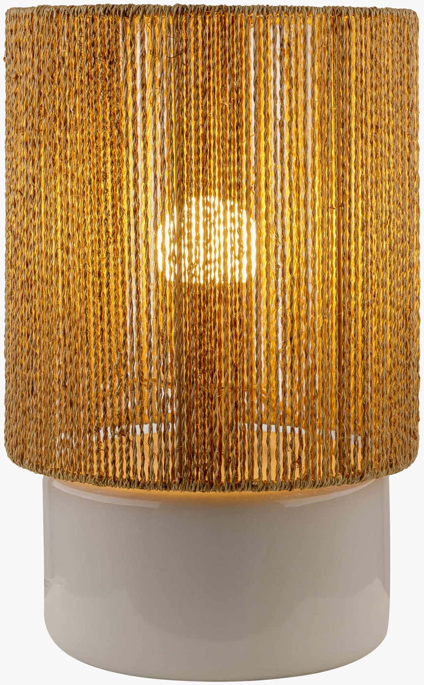 Jaguaripe Ribbed Ceramic Beige Table Lamp