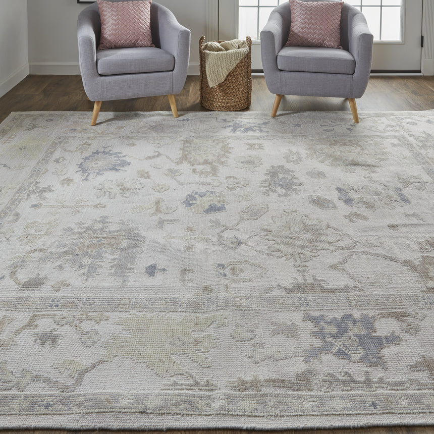 Feizy Wendover Transitional Floral & Botanical - Tan/Ivory/Orange Area Rug