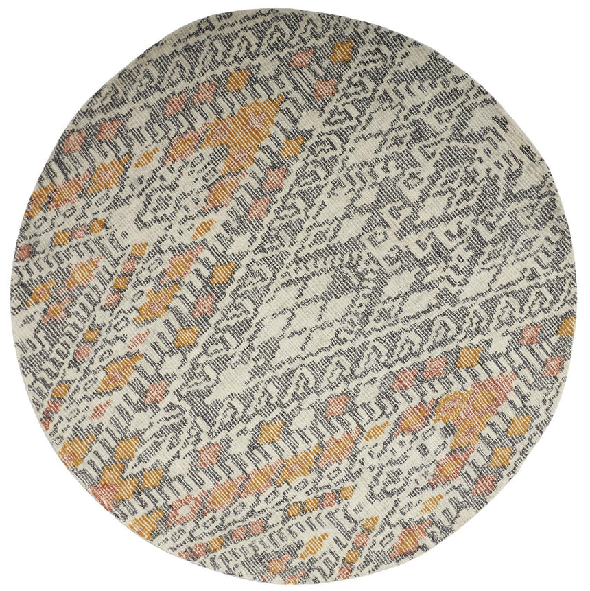 Feizy Arazad Transitional Geometric - Gray/Ivory/Orange Area Rug
