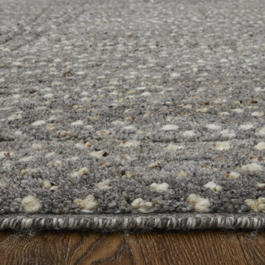 Feizy Dering Modern Polka Dots - Gray/Tan/Taupe Area Rug