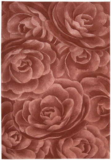 Close-up of the Nourison Moda Blush Floral Area Rug, featuring a dense floral pattern in shades of blush pink.